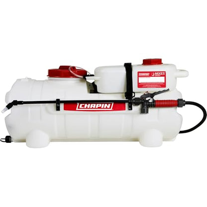 Chapin 97361 Made in the USA 15 Gallon Mixes on Exit 12V, 2.2 GPM Pump ATV/UTV Spot Sprayer with Separate Water Tank Than Concentration Tank to Mix on Demand, Translucent White - size: 15-Gallon