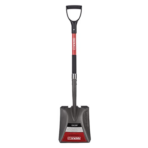 Radius Premium 41-Inch D-Handle Square Point Shovel, Heavy Duty Steel Shaft, Flat Head Transfer Shovel for Landscaping & Yard Work - style: D-Handle, Square Point
