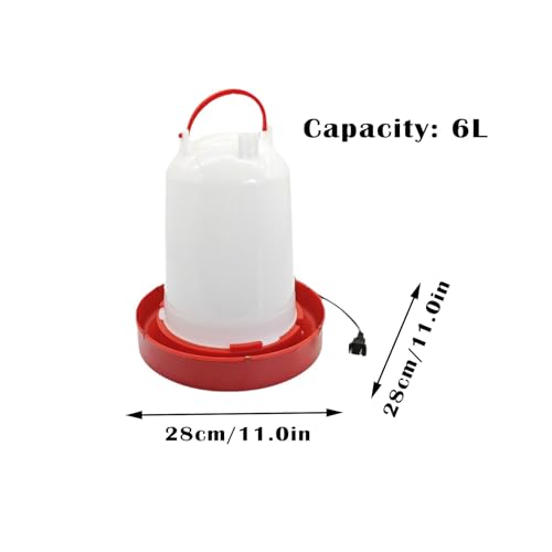 Heated Chicken Waterer,2025 Hanging Poultry Water-Heated Chicken Waterer,Thermostatically Controlled Heated 6L Outdoor Hanging Heated Poultry Waterer Dispenser for Chicks Livestock,Farm Innovators