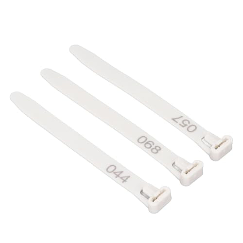 Rengue Numbered Chicken Leg Bands, Easy Apply Poultry Identification Rings, 100 Pieces for Ducks, Chicks, Geese, and Pigeons Numbered Chicken Leg Bands, PP Material, Nan Gardening (White) - color: White