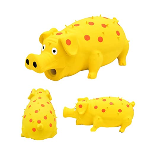 Zopsc Dog Chew Toy, Interactive Play & Training Toy with Squeaky Grunting Sound, Safe Food-Grade Dog Toys, 4 Colors for Small Medium Puppy
