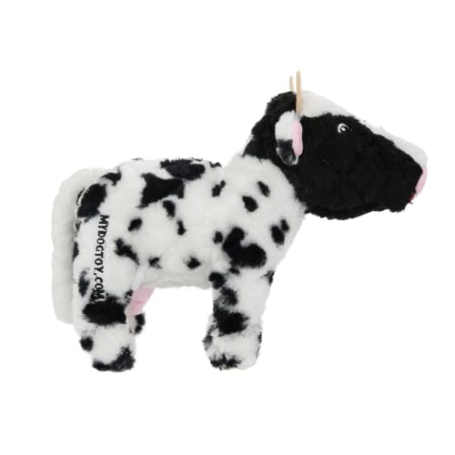 MIGHTY Tuffy 2 Pack Cow Ultra Durable Plush Dog Toy | Multiple Layers & Reinforced Seams , Washable and Floats , Mighty® Construction - color: 2PK Large Black White Cow