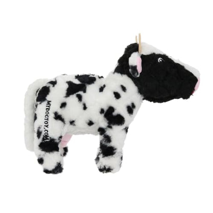 MIGHTY Tuffy 2 Pack Cow Ultra Durable Plush Dog Toy | Multiple Layers & Reinforced Seams , Washable and Floats , Mighty® Construction - color: 2PK Large Black White Cow