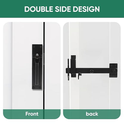 JUBEST Heavy Duty Gate Latch, Two Sided Gate Latch, Gate Latches for Outdoor Fence, Wooden Gates, Pool Gate, Backyard, Garden, Black - size: GL02