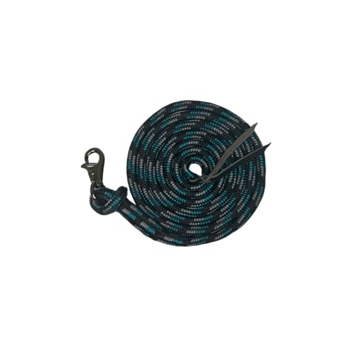 Kensington Ballistic Nylon Clinician Training Lead - 15" ft Training Lead - Tear-Resistant, with Metal Hardware to Keep Lead Fastened - Heavy Duty Braided Lead with Quick Swivel Snap - color: Atlantis Lead w/Black Snap, size: 15'