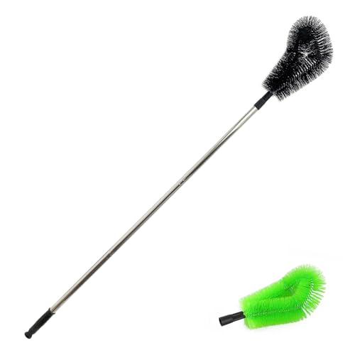 1 pcs 120 cm Huge Tank Brush (Green, with Extra Black Head), Big Brush Head Size (32 cm), Long Handle, with Extendable Stainless Steel Pole, PP Stiff-Bristled, for Large Water Bucket - color: 1 Pcs 120 Cm (Green)+extra Black Head