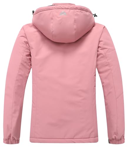 MOERDENG Women's Waterproof Ski Jacket Warm Winter Coat Hooded Snowboarding Jacket Snow Coat - color: Pink, size: Small
