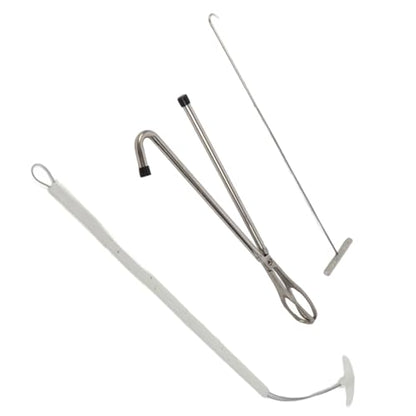 Zerodis Pig Midwifery Tools Set, Stainless Steel Veterinary Midwifery Rope Pliers Hook Pig Breeding Equipment Livestock Tool(3pcs)