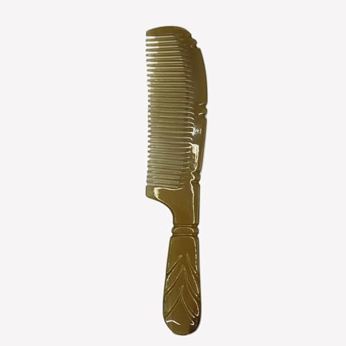 Natural Buffalo Horn Comb, Anti-Static Scalp Massaging Comb for Women & Men, Handmade Hair Breakage Reducer