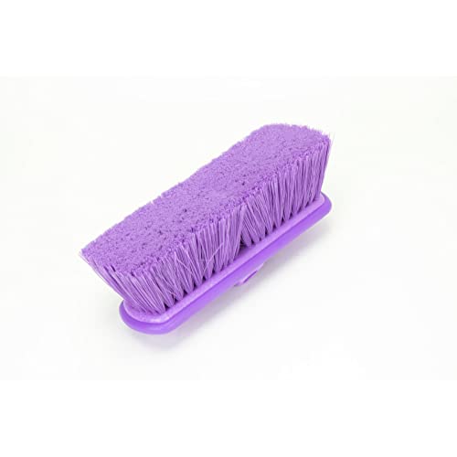 SPARTA Flo-Thru Heavy-Duty Deck Scrub Brush Nylon Bristled, Boat and Floor Scrub Broom with Protective Bumper for Floors and Large Equipment, Plastic, 9.5 Inches, Purple - color: Purple