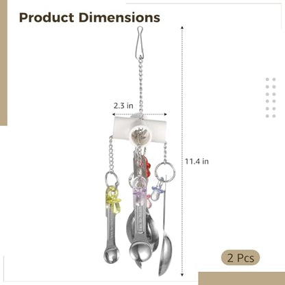 Chicken Coop Accessories: Hanging Bird Toys, Includes Metal Spoons and Foraging Chew Toys