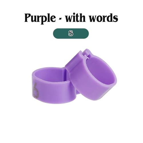 200 Pcs 16Mm Chicken Duck Leg Rings with Number Animal Identification Tool for Poultry Sign Foot Loop Buckle Clip Farm Supplies(S-Purple) - color: S-Purple