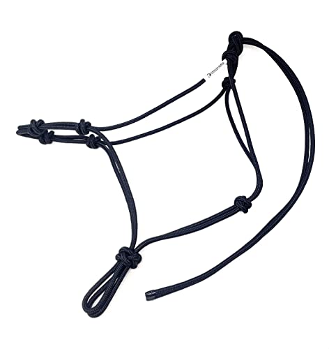 Four Knot Rope Halter and 12 Foot Lead Rope Training Set (Black, Small) - color: Black, size: Small