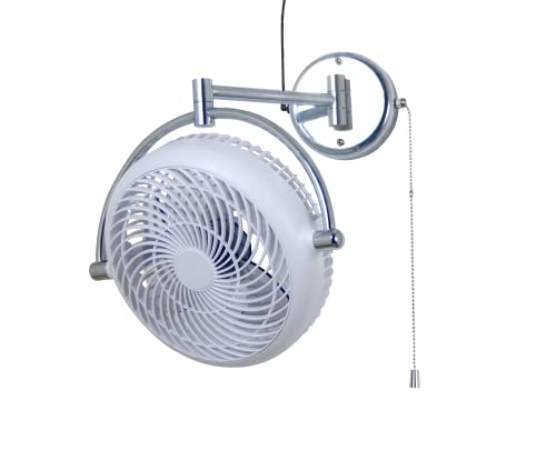 Vento VIVI-DC 10 In. Wall Mount Swivel fan with Folding Arm (White) - color: White
