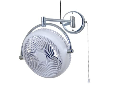 Vento VIVI-DC 10 In. Wall Mount Swivel fan with Folding Arm (White) - color: White