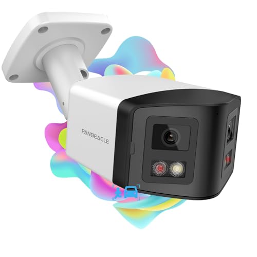 PANOEAGLE 4MP Dual Lens PoE IP Security Camera Outdoor with 180° Panoramic Wide Angle,Smart Color Night Vision,Smart Motion Detection,2-Way Audio & Micro SD Slot(512G),IP67 Waterproof,NDAA Complaint