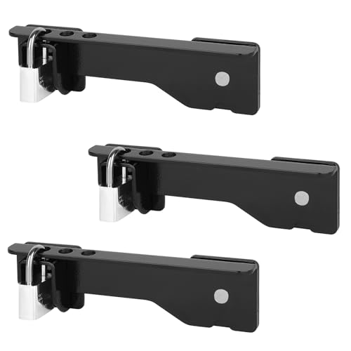 Kryonix 7.5" Flip Gate Latch Lock with 3 Padlock Hole, Heavy Duty Carbon Steel Door Latch for Outdoor Wooden Fence, 180° Adjustable Double Gate Latch for Sliding Swing Open Gate,Barn Door - size: 3PCS-Upgraded
