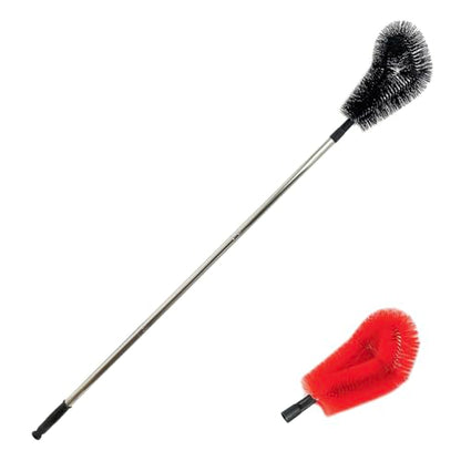 1 pcs 120 cm Huge Tank Brush (Red, with Extra Black Head), Big Brush Head Size (32 cm), Long Handle, with Extendable Stainless Steel Pole, PP Stiff-Bristled, for Large Water Bucket - color: 1 Pcs 120 Cm (Red)+extra Black Head