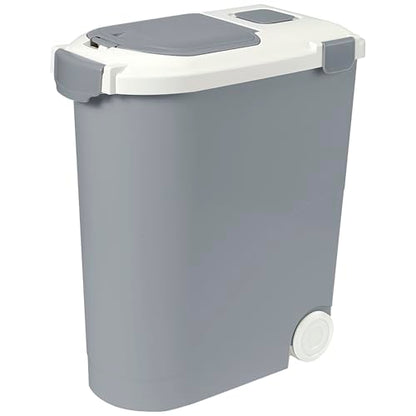 Ashfield & Harkness: Airtight Pet Food Storage Container - 30lbs/36 Qt, Grey - Lightweight Bin, Measuring Scoop, Snap Latch, Dogs-Cats-Animal Supplies - color: Grey, size: 30 lbs
