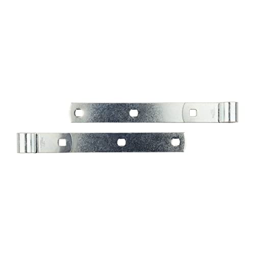 National Hardware N129-726 290BC Screw Hook and Strap Hinges 2-Pack - 10 in Zinc Plated Steel Gate Hinges for Barn Door, Fence Gate Hardware with Weatherguard Protection - size: 10 Inch