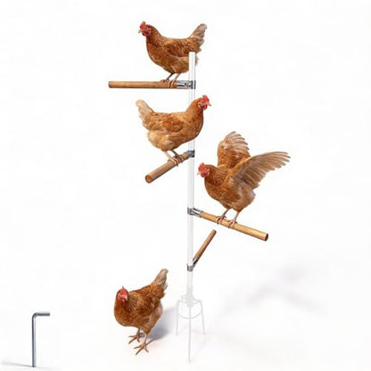 4pack Chicken Roosting Bars with Conectors, Adjustable & Replaceable Wood Bar (13" L) - size: 4pack Bars