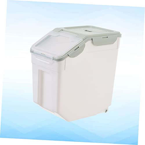 LIOOBO Pp Plastic Grain Storage Barrel Sealed Lids Pet Food Dry Container Dog Food Storage Case Nordic Design - color: Olive Green