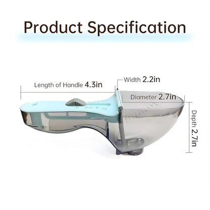 1/2 Cup Cat Dog Food Scoop, Adjustable Pet Food Measuring Cup with Scale, Pet Food Feeding Scoop for Dog, Cat and Rabbit or Bird, Puppy Measuring Cup, Easy Clean and Also Use for Rice, Flour, Soybean