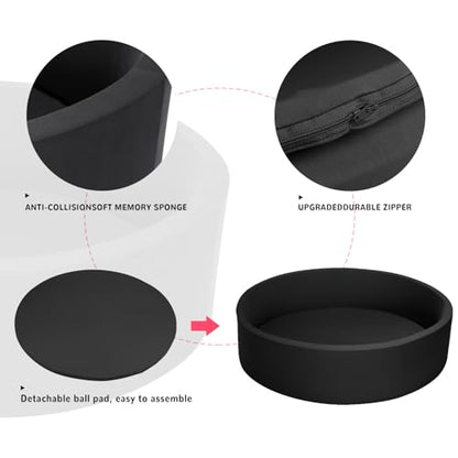 TRENDBOX Extra Large Soft Foam Ball Pit 51.2" x 11.8" (NO Balls) in Large Sponge Round Ball Pool Indoor Round Ball Pits Children Toddler Playpen - Black - color: Black, size: 130CM