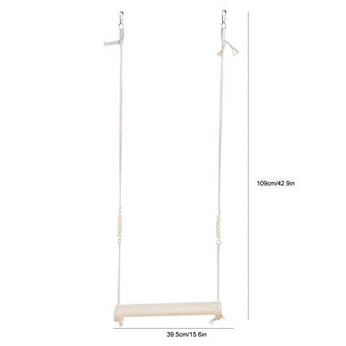 Chicken Swing Wooden, Pet Large Pinevood Stand Bar Hanging Toys Climbing Swings Safety Toy Chewing Biting Playing Ladder Ing for Hens Medium Bird