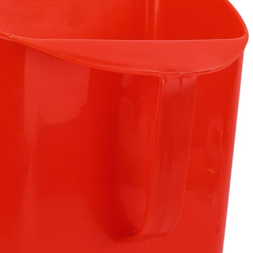 Yunseity Large Feed Shovel, Red Reusable Scoop with PP Material, Side Handle for Sand Ice Cereals Livestock Dry Food, 9.3 x 3.7 x 10.4in, Enclosed Bucket Scoop for Convenience