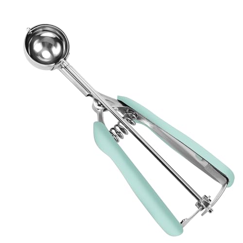 HOMURE H Small Cookie Scoop 1 Tbsp, Size #60 Cookie Dough Scoop, 1 Tablespoon Cookie Scoop for Baking, Mint, Spring-Loaded Scoop, Comfortable Grip - color: Mint, size: #60/ 1 Tbsp
