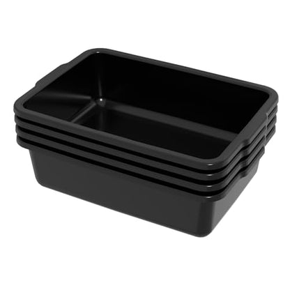 Xyskin 4 Pack 23 L Commercial Bus Tubs, Large Rectangle Dish Tub, Restaurant Bus Pans, Black - size: 23L-4 Packs