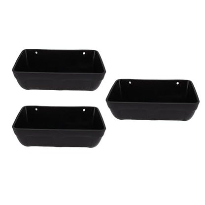 Hanging Poultry Feeder, Large Capacity Space Saving Plastic Chicken Feeder Trough with Minimized Feed Waste, for Farm Coop Yard (Black) - color: Black