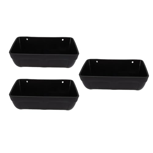 Hanging Poultry Feeder, Large Capacity Space Saving Plastic Chicken Feeder Trough, with Minimized Feed Waste Design, for Farm Coop Yard Indoor Outdoor Use (Black) - color: Black