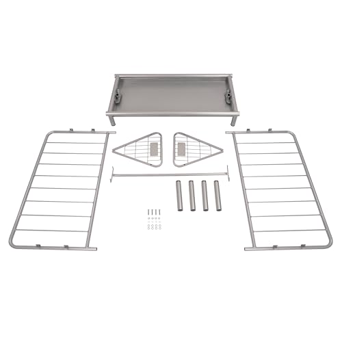 KUAFU 2 in 1 Grain & Hay Feeder, Pasture Livestock Feeder with Steel Frame & Deep Feeding Pan for Goats, Cow, Sheep, and Horses, Powder-Coated Steel Large Capacity, Easy to Carry and Assemble