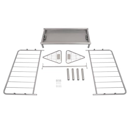 KUAFU 2 in 1 Grain & Hay Feeder, Pasture Livestock Feeder with Steel Frame & Deep Feeding Pan for Goats, Cow, Sheep, and Horses, Powder-Coated Steel Large Capacity, Easy to Carry and Assemble