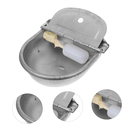 TOYANDONA Stainless Steel Automatic Water Bowl for Livestock Durable Waterer for Cattle Pigs Sheep with Float Valve Easy to Clean Generous Capacity for Farm Animals