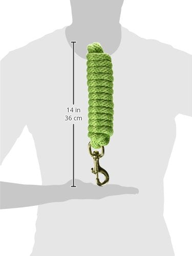 Hamilton Poly Horse Lead Rope with Bolt Snap, 10' Long x 5/8" Thick, Lime Green, Barn Horse Tack for Daily Use - color: Lime Green