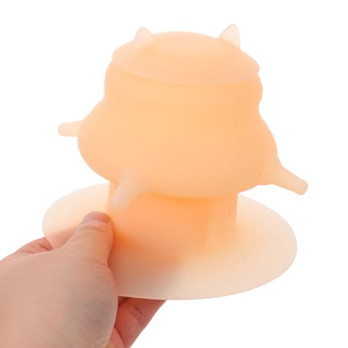 Pet Feeder Bowl with Nursing Nipple - Silicone Kitten Milk Feeder for Puppies and Small Animals - Puppy Milk Feeding Station for Animal Lovers - color: Beige
