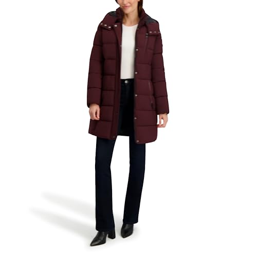 Nautica Women's Maxi Puffer - color: Chianti, size: X-Small