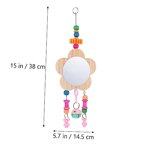 Totority Creative Hen Hanging Mirror Toy Wooden Rooster Mirror Pendants for Chickens Promotes Intellectual Development and Fun Playtime Design for Healthy Growth