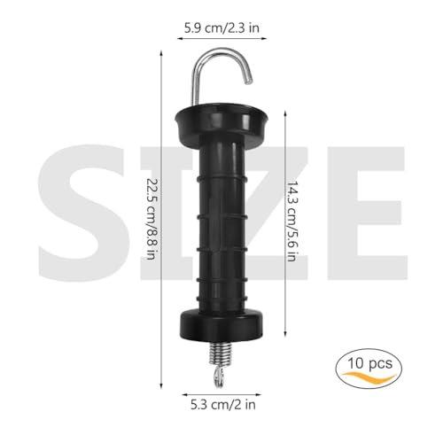 10 PCS Gate Handle Electric Fence Handles for Electric Fence, Insulated Spring Tension, Replacement Accessories for Fencing, for Pasture