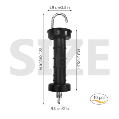 10 PCS Gate Handle Electric Fence Handles for Electric Fence, Insulated Spring Tension, Replacement Accessories for Fencing, for Pasture