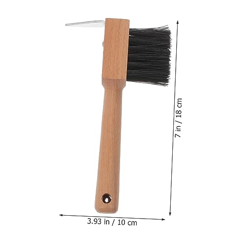 Horse Hoof Cleaning Brush Wooden Handle Cattle Hoof Trimmer and Horseshoe Tool for Grooming and Maintenance Comfortable Grip for Easy Use