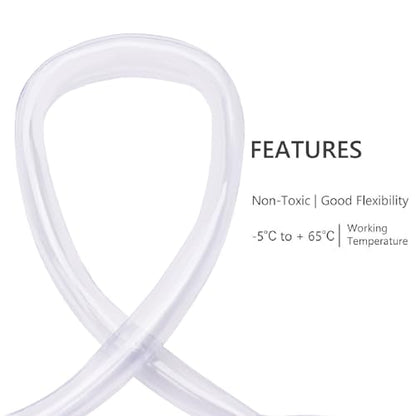 DERNORD PVC Tubing 1-1/4"ID X 1-1/2"OD Flexible Clear Vinyl Hose 25 Feet for Food Grade - size: 25 Feet, style: 1-1/4"ID X 1-1/2"OD