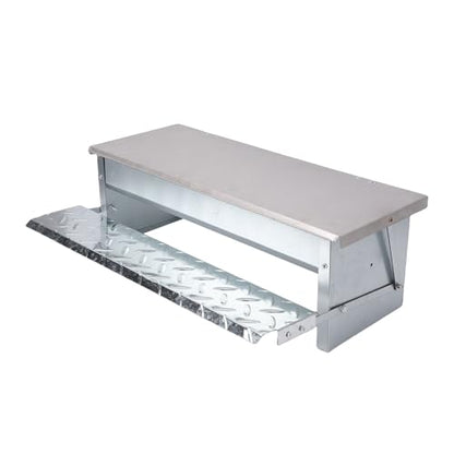 No Waste Large Capacity Stainless Steel Automatic Poultry Feeder, Rat Proof Treadle Feeder for Chicken, Duck, Poultry & Pheasants