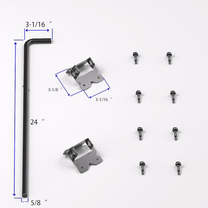 Vinyl Fence Gate Double Gate Hardware Kit Black (for Vinyl, PVC etc Fencing) Fence gate Hardware Fence Gate Kit has 4 Hinges, 1 Latch, and 1 Drop Rod(MWJ)