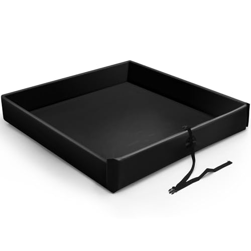 Wettarn Folding Duck Pond 5' x 5' Portable Spill Containment Berm Wall Containment Berm (Black) - color: Black, size: 5*5ft