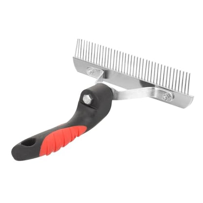 Durable Horse Fur Rake with Rubber Handle Comfortable Metal Tooth Grooming Brush for Shedding and Cleaning Horses Easy Grip Non Slip Design Fits Skin for Gentle Massage and Soil