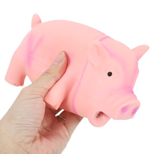 Latex Pig Dog Chew for Teeth Cleaning and Stress Relief Interactive Squeaky Puppy for Indoor Play and Cage Use Pink Cartoon Molar for Aggressive Chewers